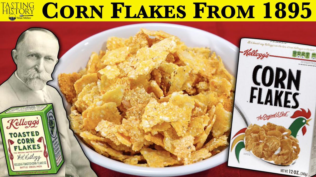 TastingHistory1's tweet image. There are lots of myths surrounding the invention of Kellogg’s Corn Flakes, but here is the true story. youtube.com/watch?v=cmNhAq… #cornflakes #tastinghistory