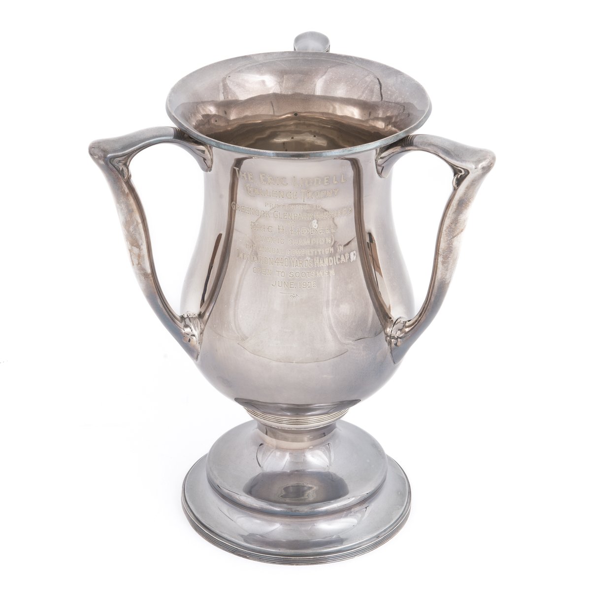 🏅With  #Paris2024 in full swing, we're celebrating Eric Liddell, gold medalist in the 400m at the 1924 Paris Games. He ran at Glenpark Annual Sports at Cappielow before and after his triumph. In our collection, we have a trophy he presented to them for the 440 yards handicap.