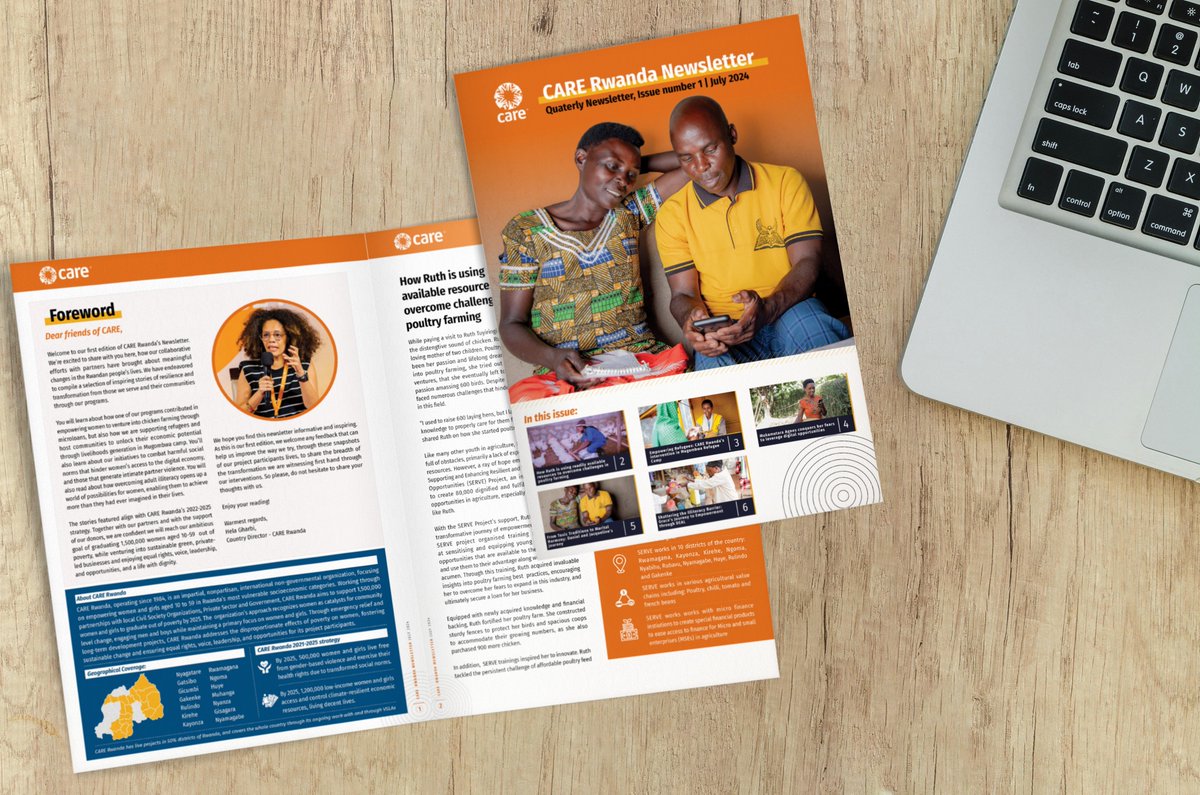 careinrwanda's tweet photo. Exciting news! 🎉 We're launching our inaugural quarterly newsletter, showcasing inspiring stories from our beneficiaries. Discover how CARE Rwanda and our partners are changing lives and creating lasting impact. Read now and share: https://t.co/FEPS7ARh2X https://t.co/rjzKvAegMx