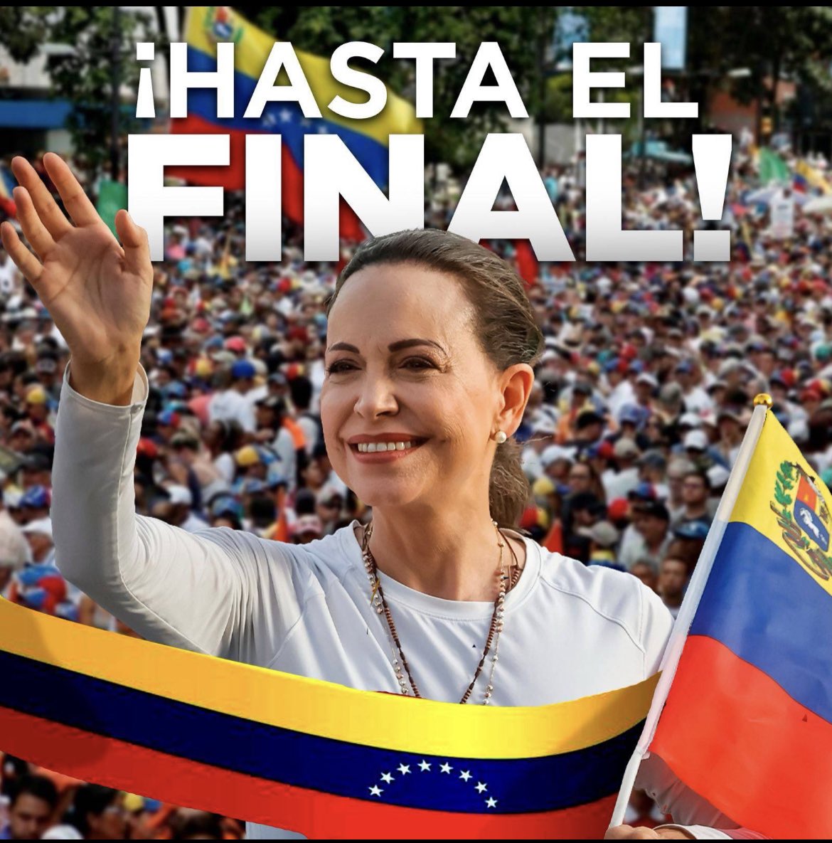 ClaudiaYadette1's tweet photo. @MariaCorinaYA Arriba la Valiente mujer de Venezuela 🇻🇪 con @EdmundoGU Presidente junto al Pueblo Venezolano. Dios los bendiga #HastaElFinal todos con los #OjosEnVenezuela https://t.co/1gB5xdLdTV