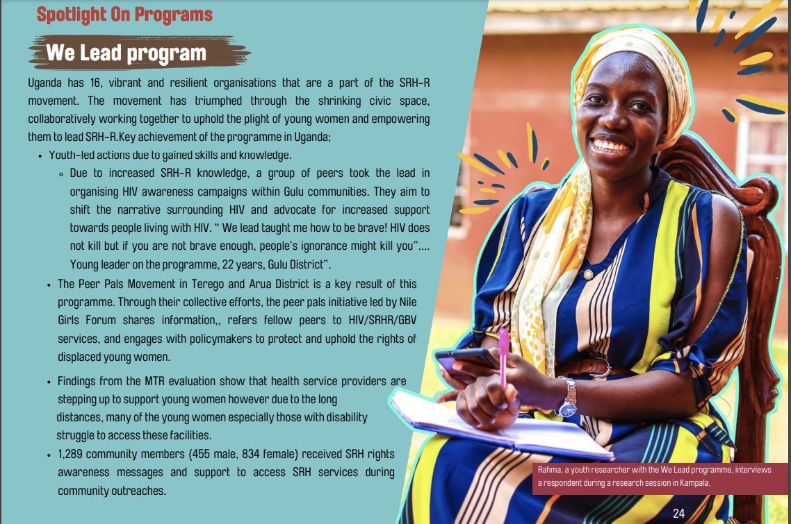 nilegirlsforum's tweet photo. Our partner @Restless_Uganda shares our work under the #WeLeadProject with the Peer Pals Movement in their 2023 annual report under “Spotlight on Programs” Page 24

https://t.co/82KbFn86VJ https://t.co/WVNBynYKp3