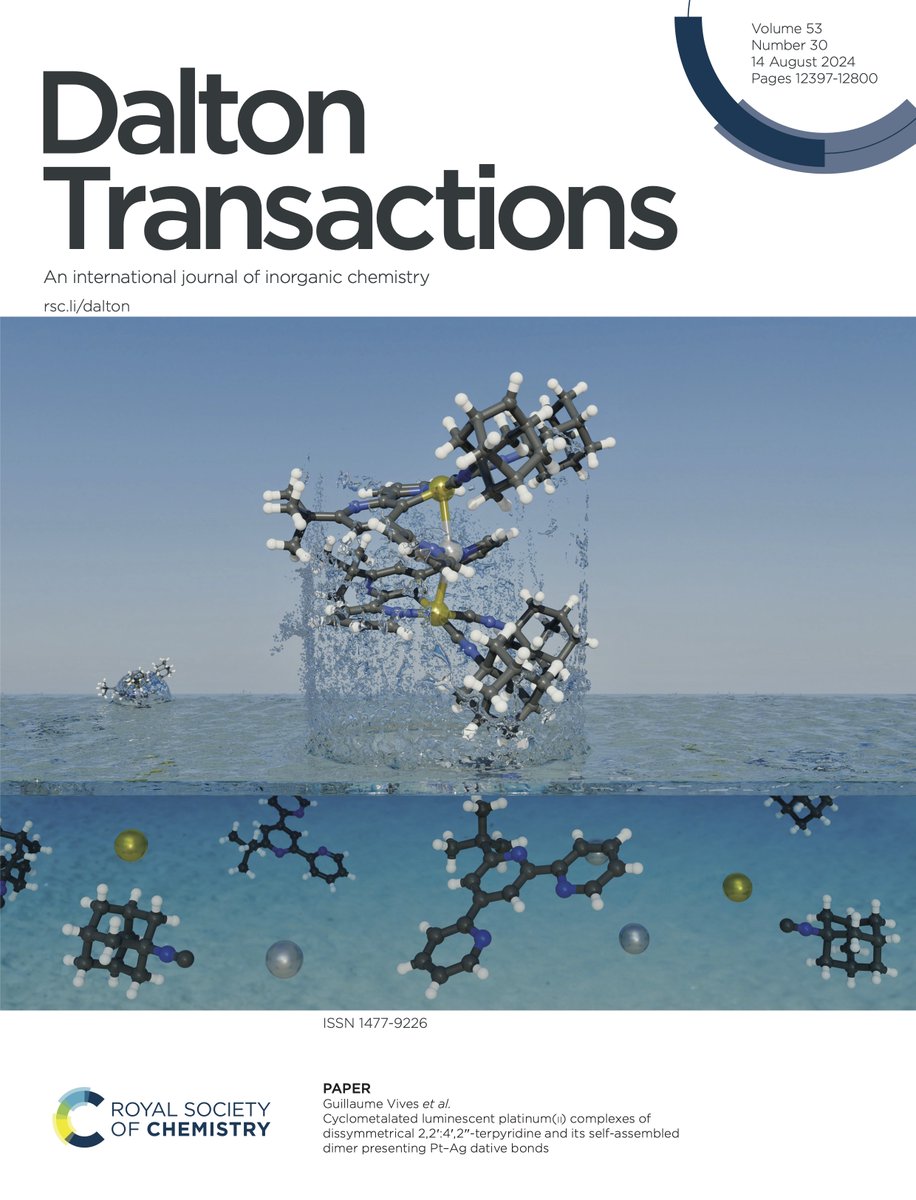 Guillaume Vives (@vivesgui) on Twitter photo Thrilled to reveal our inside cover of <a href="/DaltonTrans/">DaltonTransactions</a> featuring a self-assembled dimer of dissymmetrical N^C^N Pt complexes with Pt-Ag bonds!
pubs.rsc.org/en/content/art…
<a href="/LouiseMiton/">Miton Louise</a> <a href="/NihalHadjSeyd/">Nihal Hadj Seyd</a> <a href="/mcclenaghan_lab/">Nathan McClenaghan</a> <a href="/BerniHasenknopf/">Berni Hasenknopf</a> <a href="/IPCM_Sorbonne/">Institut parisien de chimie moléculaire / IPCM</a> Thrilled to reveal our inside cover of <a href="/DaltonTrans/">DaltonTransactions</a> featuring a self-assembled dimer of dissymmetrical N^C^N Pt complexes with Pt-Ag bonds!
pubs.rsc.org/en/content/art…
<a href="/LouiseMiton/">Miton Louise</a> <a href="/NihalHadjSeyd/">Nihal Hadj Seyd</a> <a href="/mcclenaghan_lab/">Nathan McClenaghan</a> <a href="/BerniHasenknopf/">Berni Hasenknopf</a> <a href="/IPCM_Sorbonne/">Institut parisien de chimie moléculaire / IPCM</a>