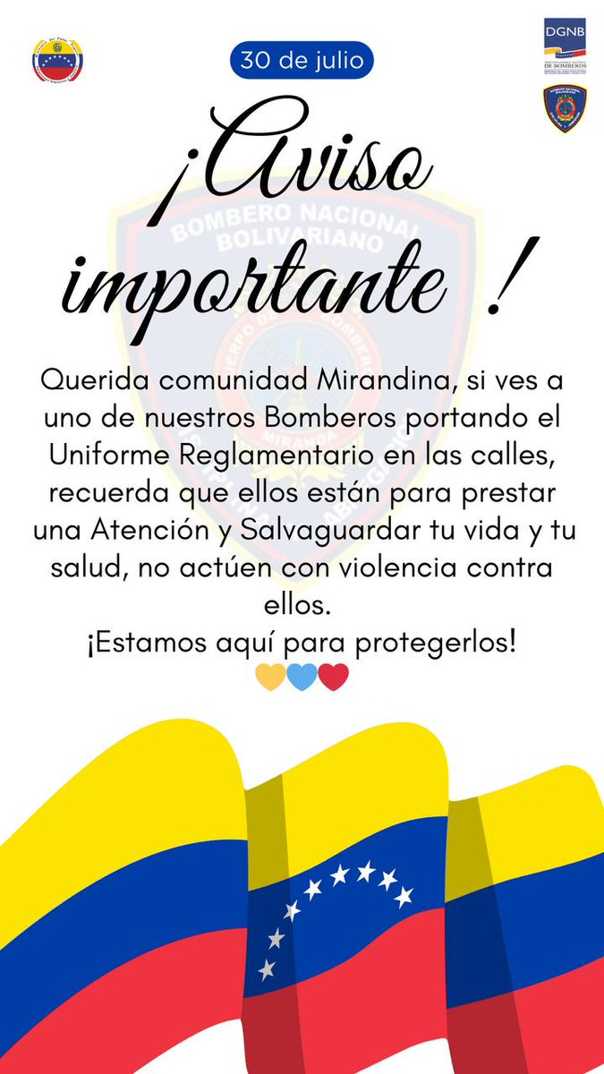 Queremos informar a toda la colectividad que nuestros valientes Bomberos están en servicio atendiendo situaciones de emergencia y cumpliendo con su labor de salvaguardar la vida y los bienes de todos, Su seguridad y la de nuestros funcionarios es nuestra máxima prioridad.
