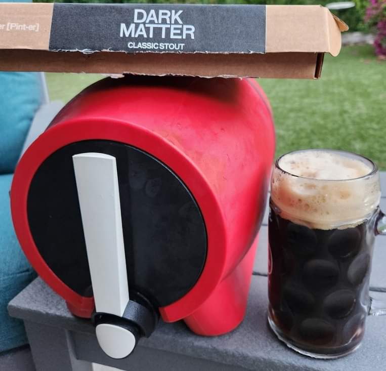 Dark Matter by <a href="/PinterFreshBeer/">Pinter</a> at 5%ABV is a classic stout with a dark chocolate forward taste and a warming cookie, molasses back end. This is the second beer I've made with my #Pinter home brew kit.  What beers do you home brew? #BeerGoals 😃🍺🍻 #Beer #Beers