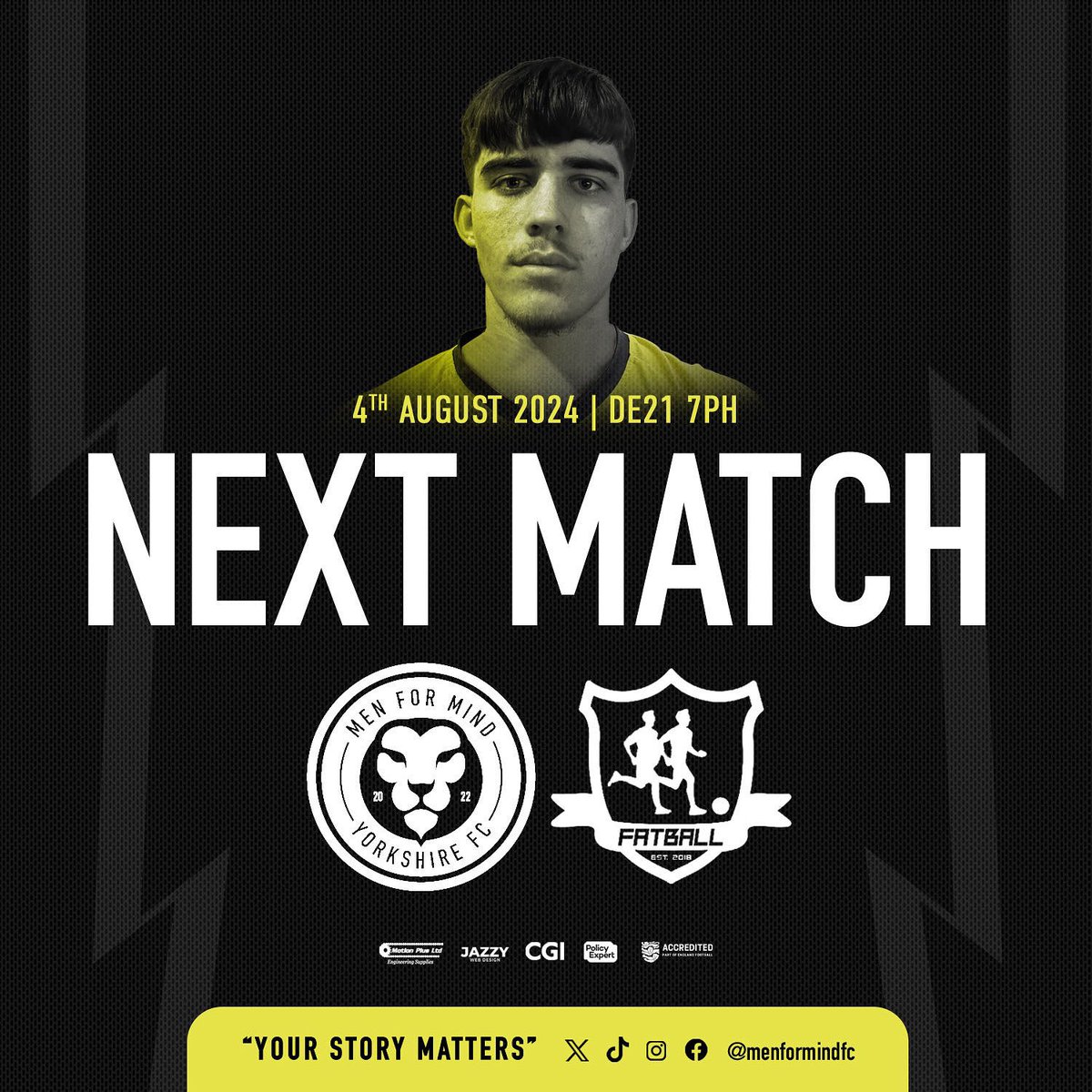 Men For Mind FC (@menformindfc) on Twitter photo MfM Yorkshire are back in action this Sunday, making the journey to Borrowash Victoria AFC, where we face off with <a href="/OneFatball/">Fatball Derby & Long Eaton</a> in our <a href="/TheUCL_/">The Voltra Sports United Charity League</a> semi-final🏆
#YourStoryMatters MfM Yorkshire are back in action this Sunday, making the journey to Borrowash Victoria AFC, where we face off with <a href="/OneFatball/">Fatball Derby & Long Eaton</a> in our <a href="/TheUCL_/">The Voltra Sports United Charity League</a> semi-final🏆
#YourStoryMatters