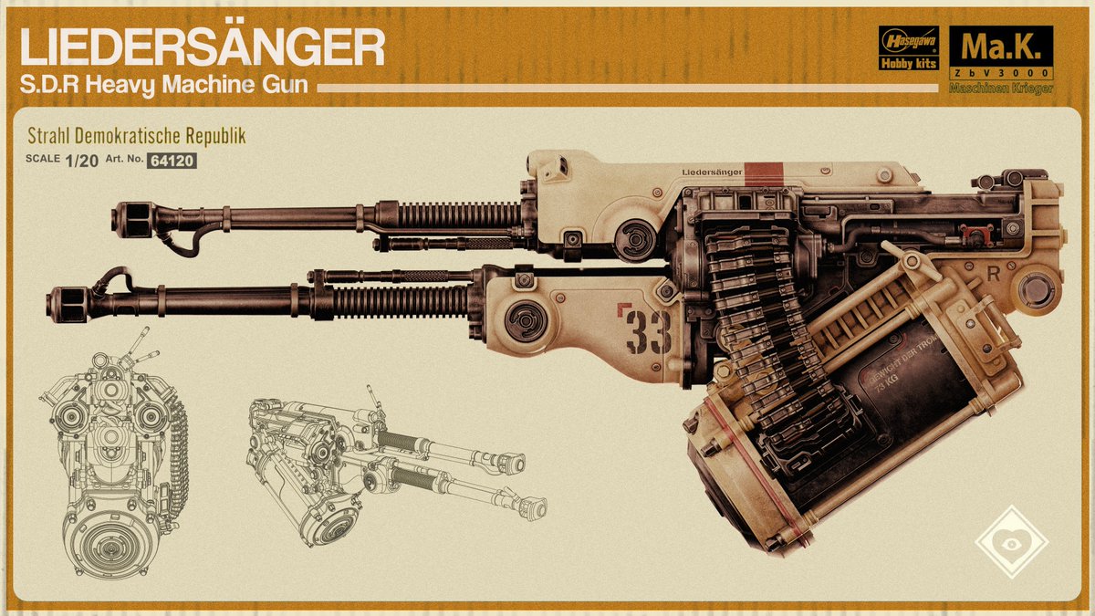 Ponkomesh's tweet photo. LIEDERSÄNGER - HMG design
check out my artstation for more renders.
#maschinenkrieger #Mak #hardsurface #mecha #weapondesign #kowyokoyama https://t.co/JQpkL7exx5