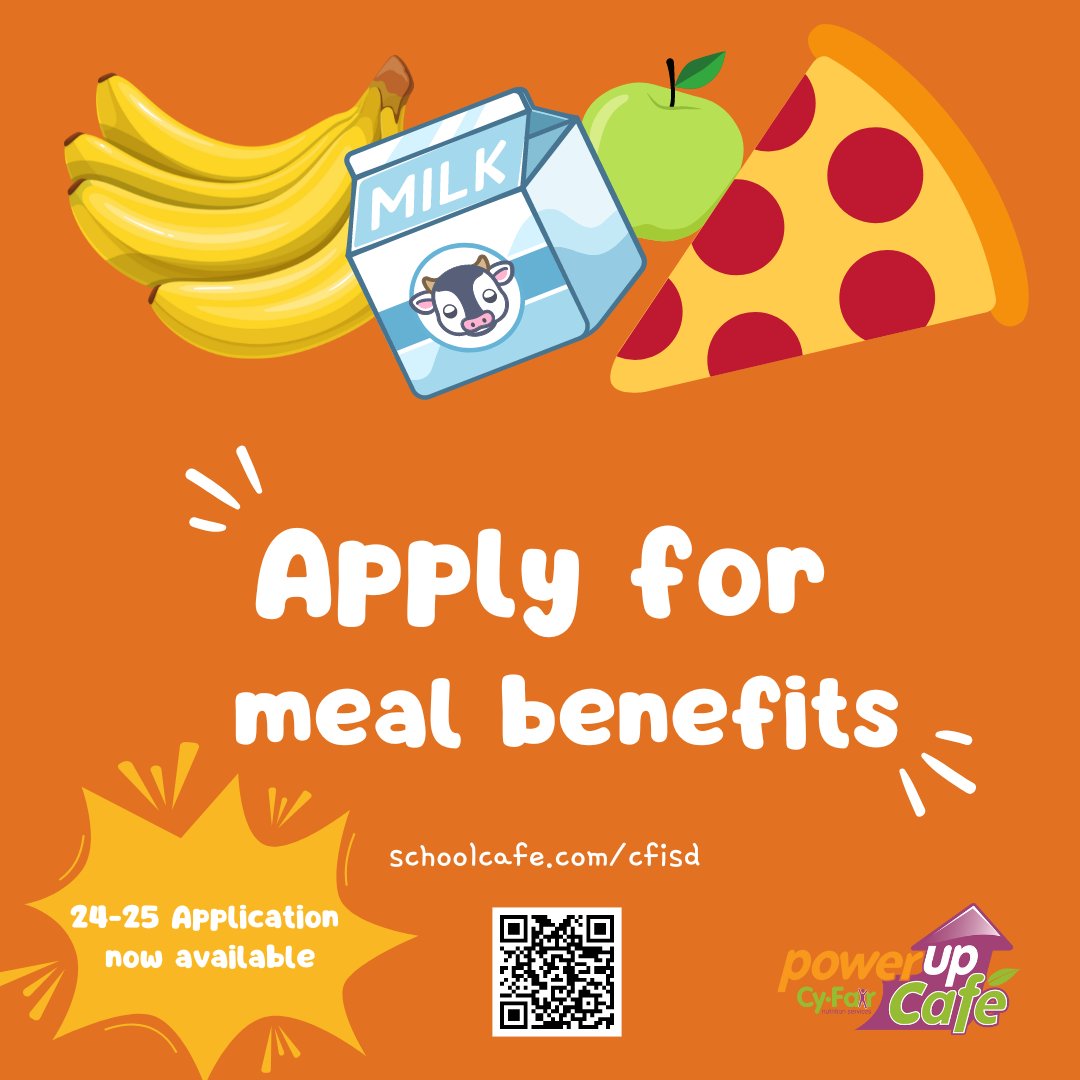 PowerUpCafe's tweet photo. Meal applications for the 2024-2025 School year are now live on #SchoolCafe. ๐ซ Check to see if your family qualifies for free or reduced lunches this school year in @PowerUpCafe! https://t.co/CZLkdU4589