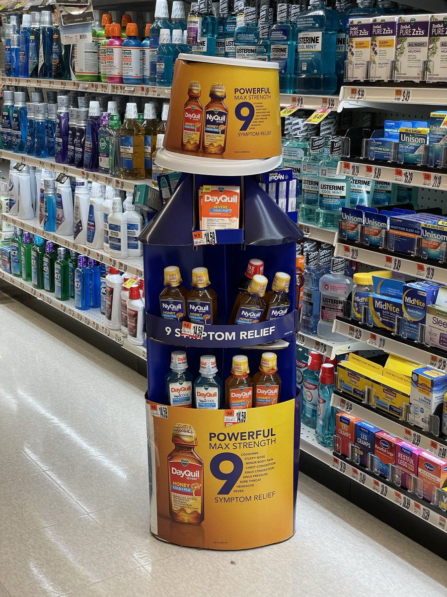 GoldenTintypes's tweet photo. I need to have this Dayquil/Nyquil display in my house, immediately! https://t.co/fX1smBbHKj