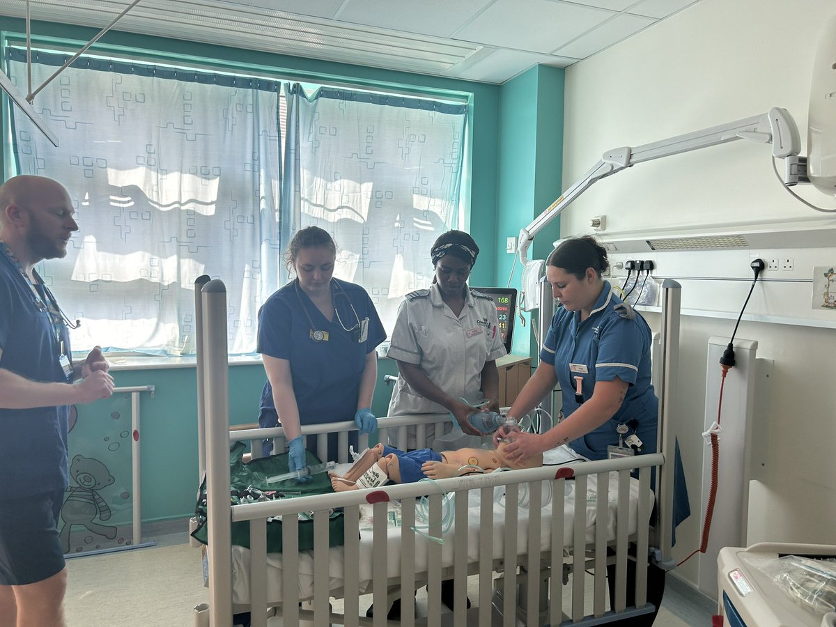 Excellent in situ simulation session today on the paediatric unit great team working exploring the management and escalation of the seriously unwell child