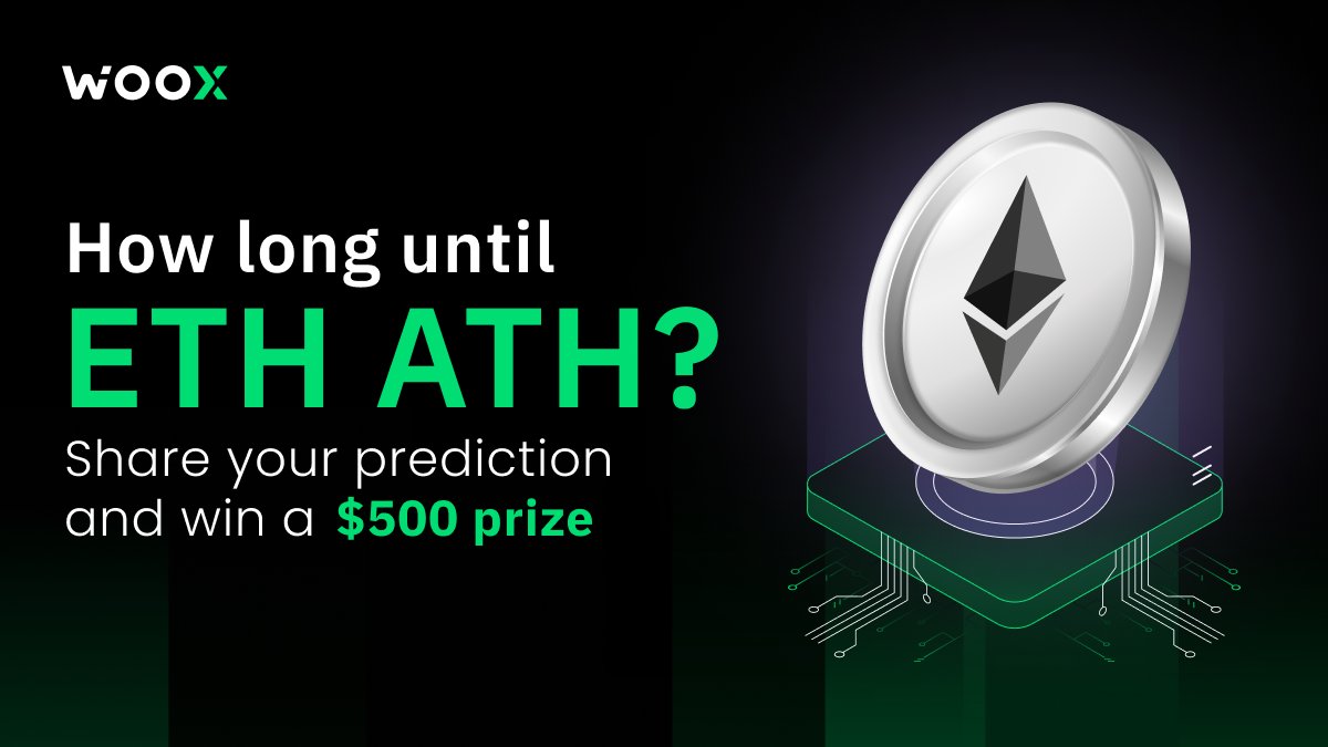 _WOO_X's tweet image. The ETFs are live, today is ETH's birthday... so wen ATH?

Show off your foresight and win a $500 prize.

▫️ Retweet
▫️ Follow @_WOO_X 
▫️ Comment with your prediction for when $ETH will hit a new ATH, including 'Day, Hour, and Minute'

The closest guess wins it all!