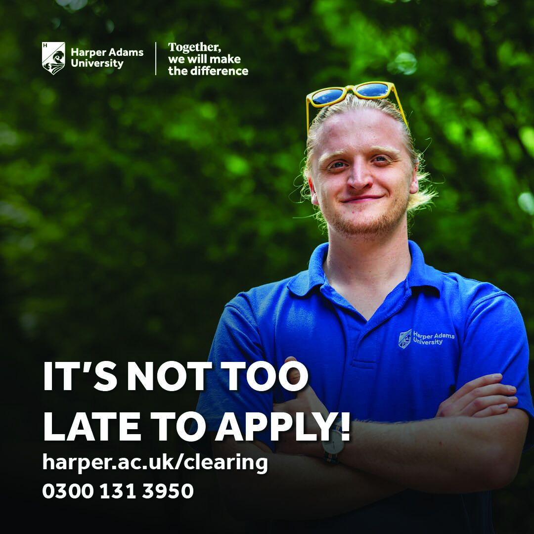 Our friendly Admissions Team is ready to answer your questions on our #Clearing hotline!🥳

It's not too late to apply to #HarperAdamsUni! Call us on 0300 131 3950 📞 or head to our website for more info 💻

#Alevels #resultsday #undergraduate #postgraduate #university #degree