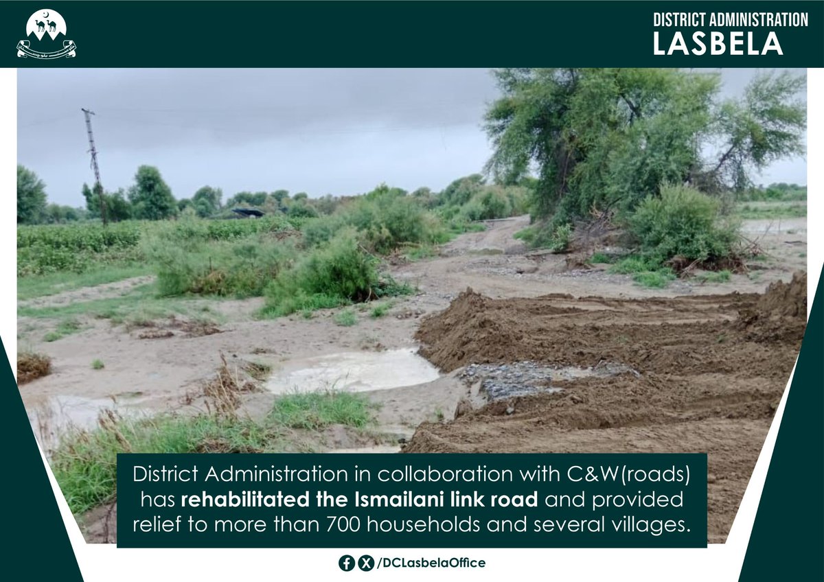 District Administration in collaboration with C&amp;W(roads) &amp; Local community has rehabilitated the Ismailani link road and provided relief to more than 700 households and several villages by restoring road connectivity.