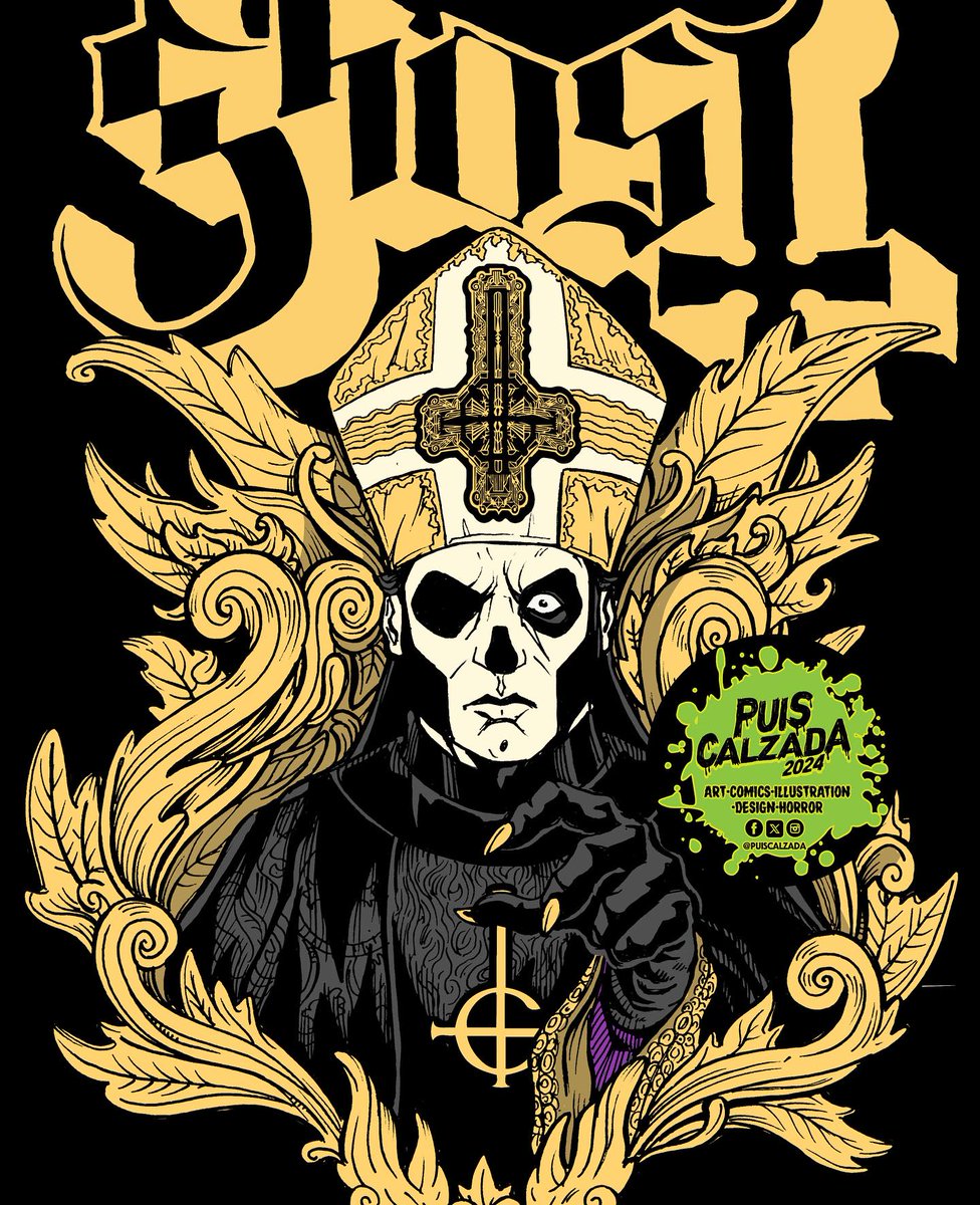 LegionOfGhost's tweet photo. via @PuisCalzada:
"Another unused @thebandGHOST Design…"
https://t.co/8KDB0HD8cB
Join us in Ritual! !nemA👇
https://t.co/0khGykRCPI
#PuisCalzada #PuisCalzadaArt #PuisHorrorArt #GhostFanArt #GhostArt #PapaEmeritusIII #PapaEmeritus #Terzo #Meliora #Popestar #NamelessGhouls https://t.co/IO8iWS9Vos
