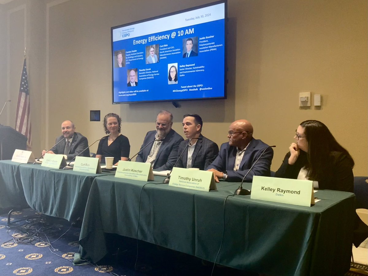 BCSE members Curt Rich of <a href="/KnowInsulation/">Insulation Institute</a> and <a href="/koscherj1984/">Justin Koscher</a> of <a href="/PolyisoPIMA/">PIMA - polyiso</a> discussed opportunities to expand deployment of #energyefficiency and help communities across the nation save #energy AND money. Federal policies like the #InflationReductionAct can help.

#DCEnergyExpo
