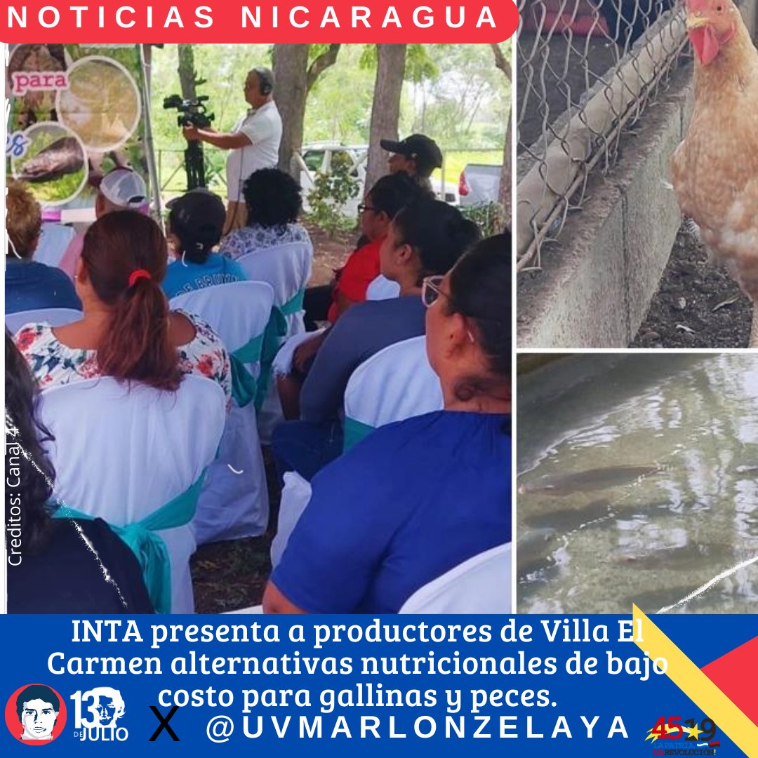 El Gobierno de Nicaragua, a través del INTA, presentó en Villa El Carmen “Alternativas Nutricionales de Bajo Costo para Gallinas Ponedoras y Peces en Estanques”, mejorando la producción local.
#SomosUNAN
#SoyCSM 
#4519LaPatriaLaRevolución
 #ManaguaSandinista