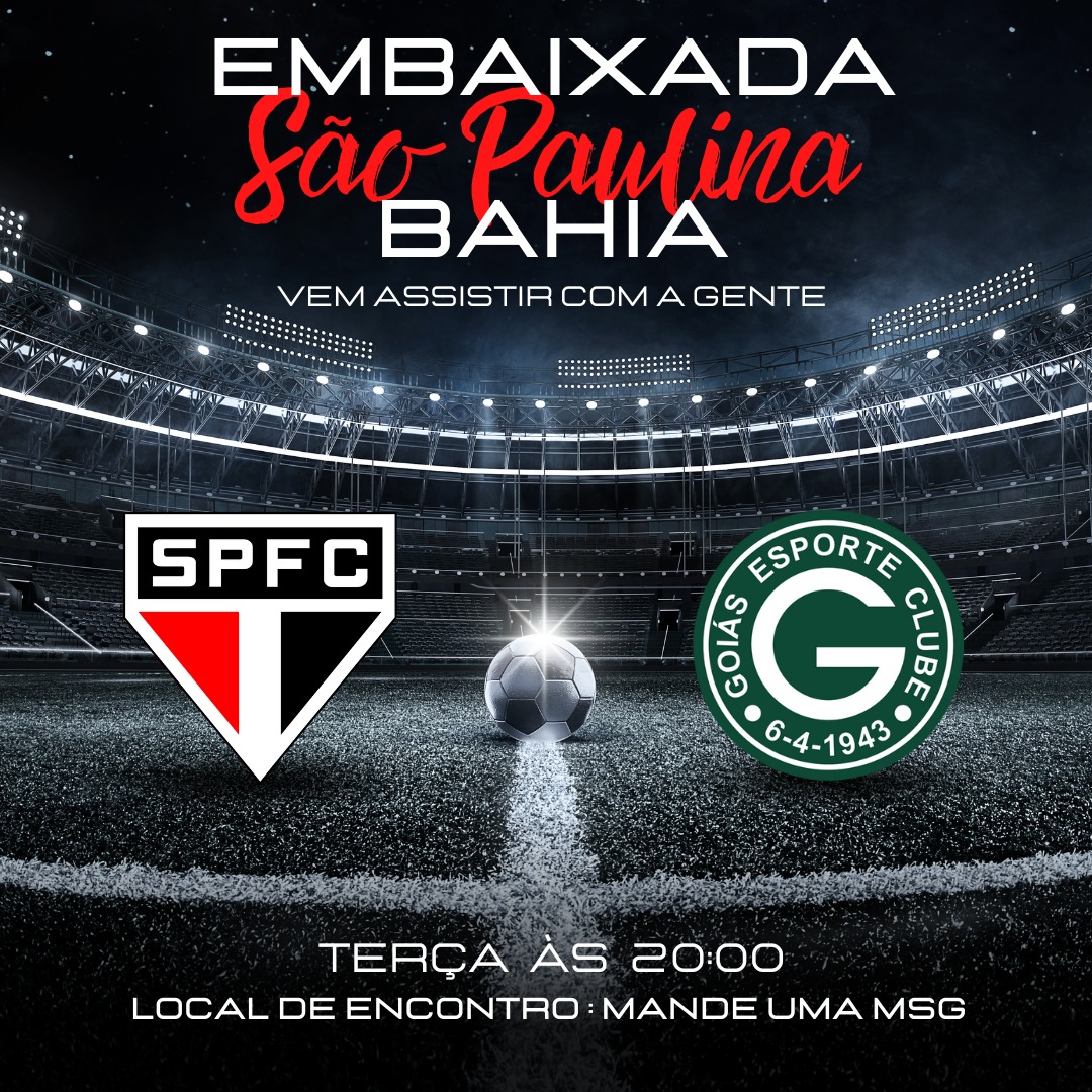 EmbaixadaBA's tweet photo. Bora assistir de galera! ⚽️🖐🏼🍺🇾🇪
SÃO PAULO x Goiás
Terça 30.07, 20h
Copa do Brasil
Ainda não é sócio-torcedor da Embaixada São Paulina da Bahia?
Envie msg no DM que eu te explico 😉
#spfc #saopaulofc #vamossaopaulo #morumtri #morumbis #AvanteMeuTricolor #torcidaqueconduz https://t.co/NSWBAQrx5j
