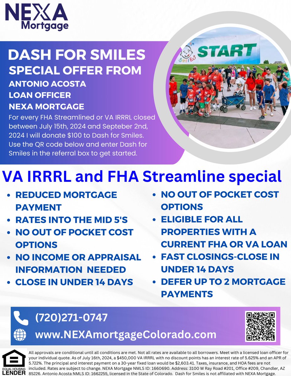 Loan_ninja's tweet photo. 🔑 Refinance &amp; Save with VA IRRRL or FHA Streamline! 
❤️ Donation to @dashforsmiles with each IRRRL and Streamline closed through Sept 2nd!  
📞 (720) 271-0747 
🌐https://t.co/nkWAIHqqiM https://t.co/a8C3vz7cwf