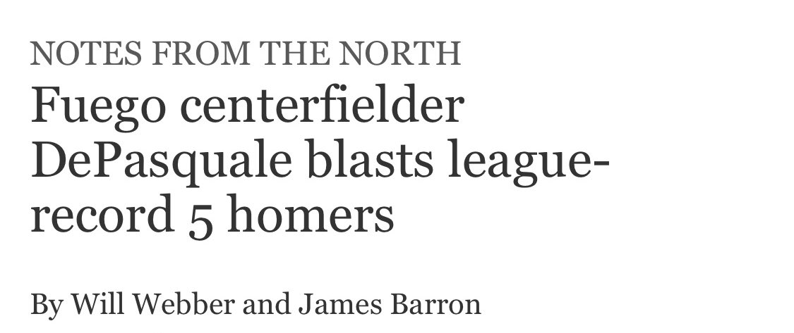 PDepo8's tweet image. 1 year ago I hit 5 Home runs in 1game in Pecos League Independent Professional baseball. Modern day Record for homers in a pro game including all levels. In 100G in Santa Fe I had 53 career home runs which is a Franchise Record and 2nd in League history. sabr.org/research/artic….