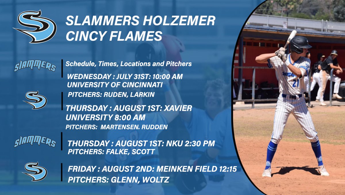 Slammers Baseball CO (@slammersbasball) on Twitter photo Slammers Holzemer heading to the Cincinnati for last summer tournament! Here is our schedule for the Cincy Flames TOC!
<a href="/TourneyFlames/">Cincy Flames Tournaments</a>
<a href="/Flames_Tourneys/">Cincy Flames Tournaments</a>
#TOC
#uncommited Slammers Holzemer heading to the Cincinnati for last summer tournament! Here is our schedule for the Cincy Flames TOC!
<a href="/TourneyFlames/">Cincy Flames Tournaments</a>
<a href="/Flames_Tourneys/">Cincy Flames Tournaments</a>
#TOC
#uncommited