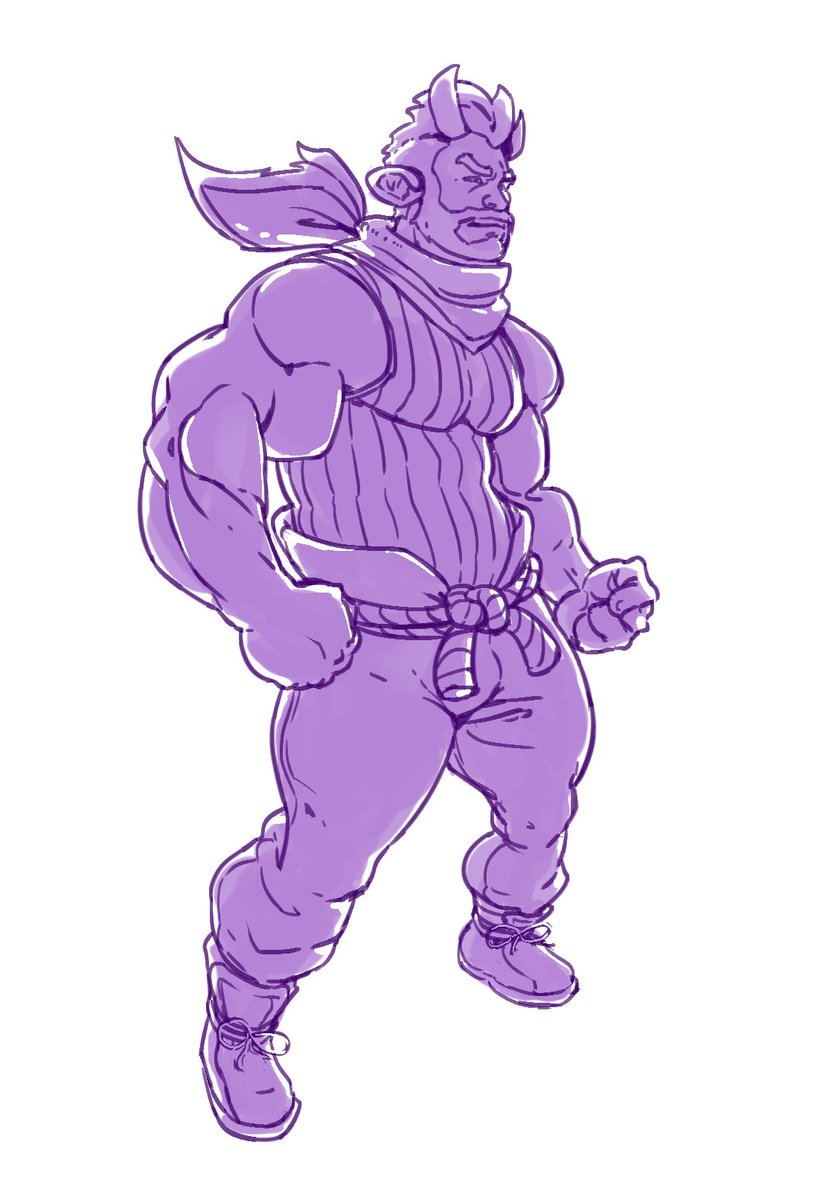 MohawkGolem's tweet photo. Using a thicker brush to force me to not fiddle infinitely. https://t.co/ow7qzRxEnG