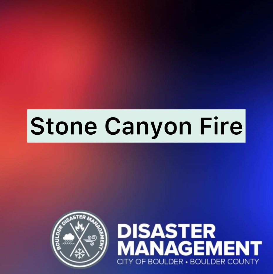 Crews currently on scene for an active wildfire near Stone Canyon Road, Lyons, CO. Text BOCOinfo to 888777 for updates or go to BoulderODM.gov