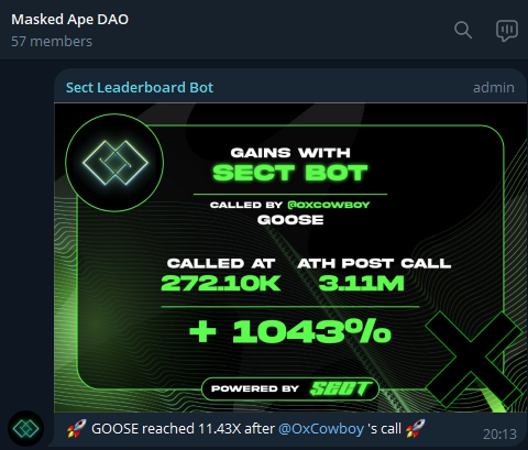 cooks in the tg today🎭
$goose 11x

free to enter
t.me/maskedapedao