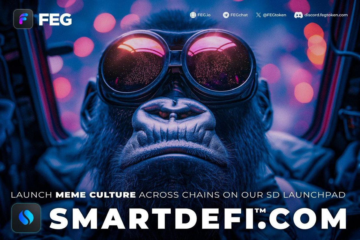 ‼️THINK SMART‼️

PROJECTS ARE POPPIN OFF

You don’t want to miss the fun all the Gorillas 🦍 are having on the SmartDeFi.com Launchpad 

FEG.io 💪🏽❤️🦍

#Launchpad for all on #BNB #ETH #BASE