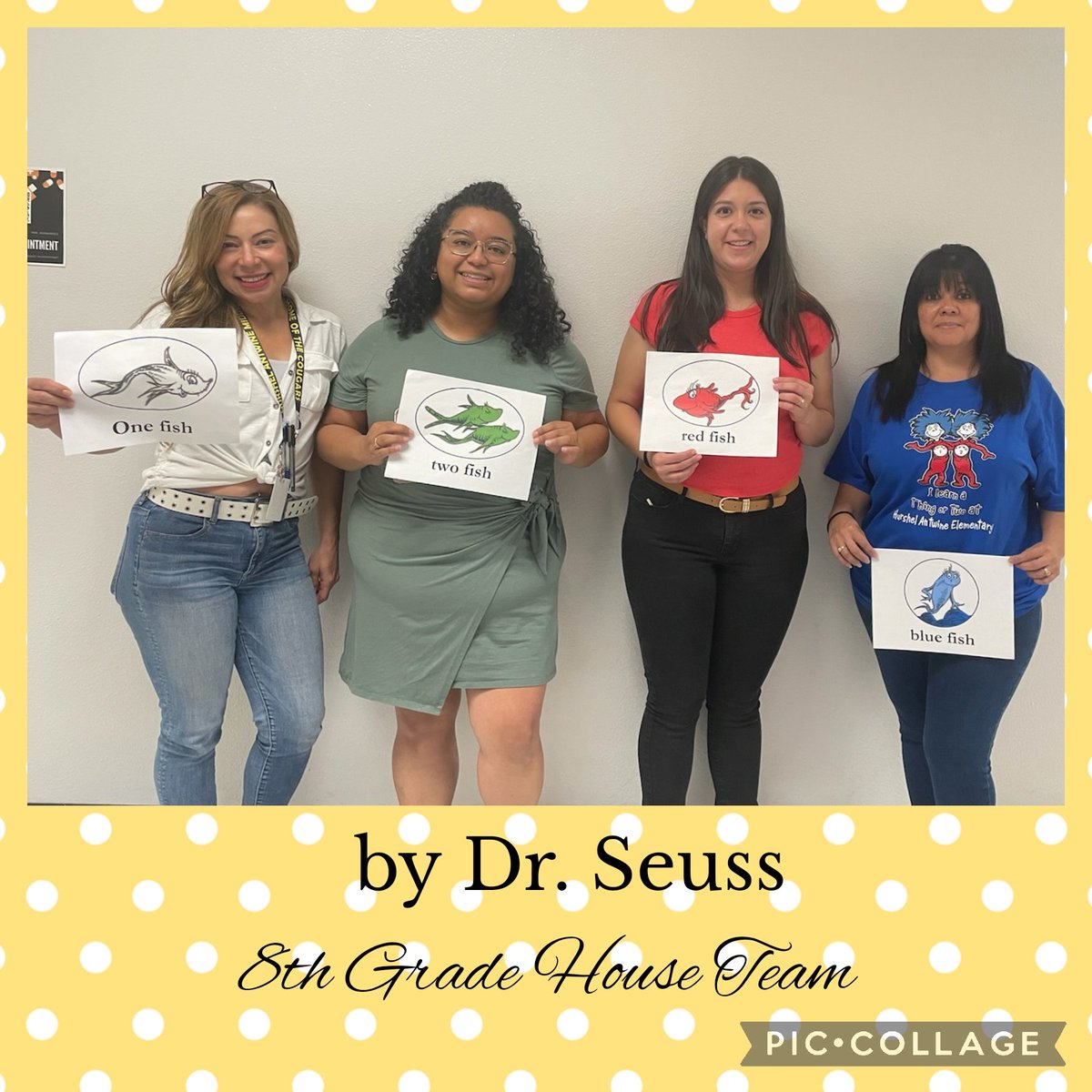 One 🐟, two 🐟🐟, red 🐟, blue 🐟! #8thGradeTeam #TellAStory
#TeamSISD #Resilience #DrSeuss <a href="/HAntwine_MS/">Patricia Pedroza</a> <a href="/MChavez_AMS/">Monica Chavez</a> <a href="/iGalindo_AMS/">Mr. Galindo</a> <a href="/CSaucedo_AMS/">Claudia Saucedo</a>