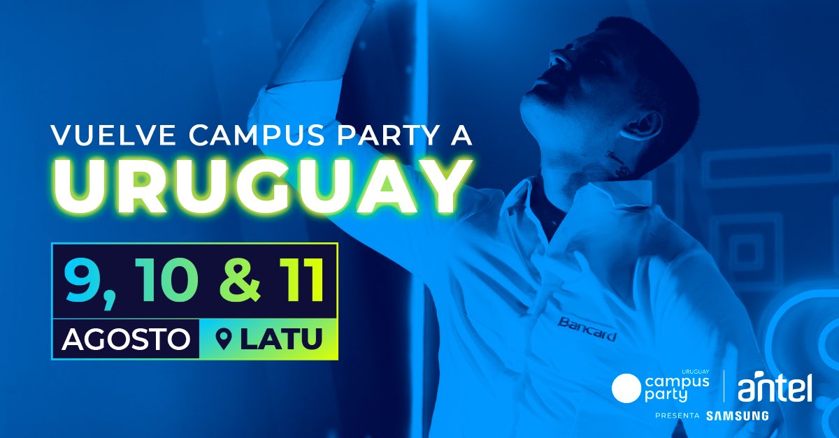 📆 Este 9 10 &amp; 11 de agosto llega por primera vez Campus Party. 🖥️ La mayor revolución de tecnología e innovación.  🚀 📲¡Comprá tu entrada! 👉redtickets.uy/evento/Campus-… 🏃‍♂️No te lo pierdas 📣
