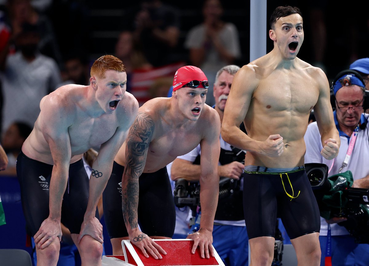 These boys 🥹🥹🥹

The first Olympic Swimming relay title to ever be successfully defended by a British team 👑🇬🇧
