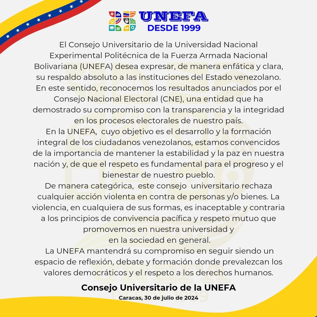 Siguiendo las directrices del M/G <a href="/R_Nicodemo/">MG Ricardo Nicodemo Ramos</a> de la UNEFA, <a href="/AnzoateguiUnefa/">Unefa Núcleo Anzoátegui</a>, COMUNICADO 🇻🇪❤️