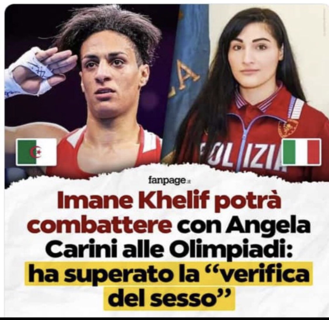 mircoDmirco's tweet photo. Solidarietà ad Angela #Carini ed alle #atlete di tutto il mondo. https://t.co/BWBGmwONLA