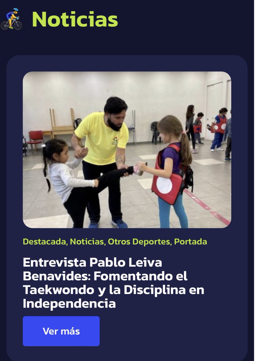🟣Revisa en nuestra página web 📲 deportesindependencia.cl entrevista a profesor de nuestro taller de 🥋Taekwondo , Pablo Leiva .🆙