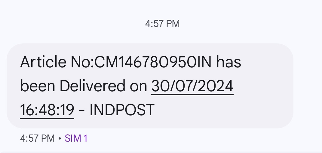 InspectorKundan's tweet photo. @IndiaPostOffice A parcel bearing tracking I'd-CM146780950IN is delivered today but it's not delivered. Therefore please ensure the delivery ASAP. After delivery please provide the delivery slip for confirmation. https://t.co/py39Ul2UJv