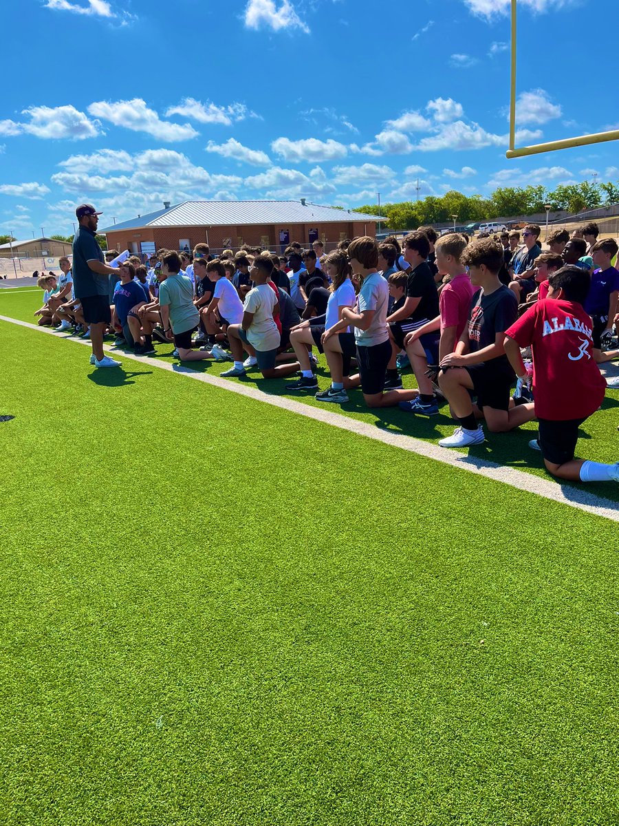 Great seeing our boys at <a href="/TCHSFootball/">TCHS Falcon Football</a> camp! 2 days down one to go! <a href="/KISDAthletics/">Keller ISD Athletics</a> @TimberviewMS #FalconPride #HardWorkPaysOff