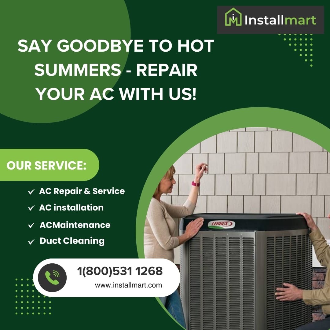 installmart's tweet image. Beat the heat and say goodbye to hot summers! 🔥❄️ Trust us to repair your AC and keep you cool. Call us today and enjoy a comfortable, cool home! #ACTuneUp #StayCool #SummerReady 😎🌬️