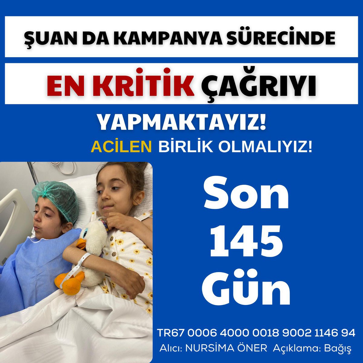 ‼️ SON 145 GÜN ‼️
Dayanacak gücümüz kalmadı göz göregöre kızlarım ellerimdn kayıp gidiyor hiçbir şey yapamıyorm. Ses olun bana,yalvarırm çığlık olun!Kızlarımı kurtarın.Bu kadar yaklaşmşken onları kaybetmk istemiyorm.Size bir anne olarak yalvarıyorum ne olur evlatlarımı kurtarın.