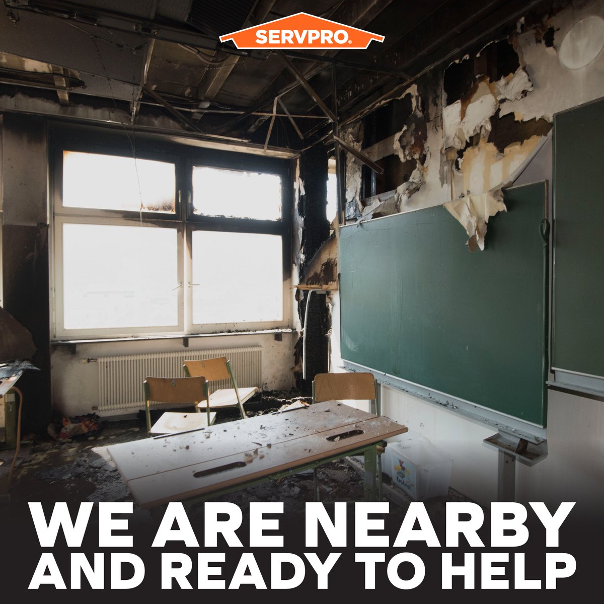 They say it takes a village and we're here to help if your educational facility experiences property damage from water or fire, graffiti, severe weather, or another event. Our team is nearby and ready to clean up and repair your school.