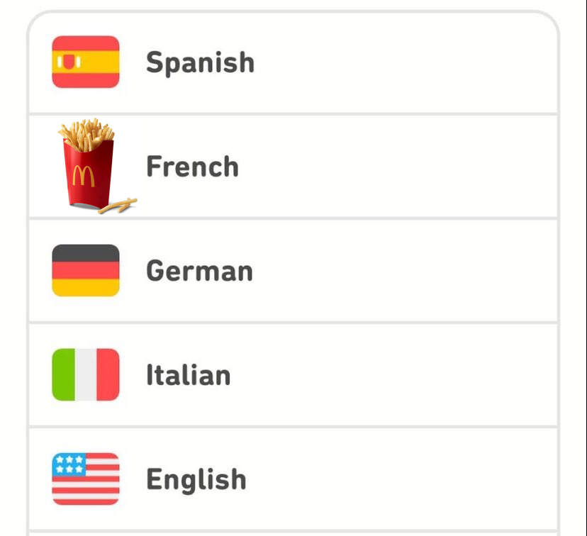 McClellanOsc's tweet photo. @NoContextBrits @duolingo Here, I fixed it for you. Happy now? https://t.co/eXndqTbciT