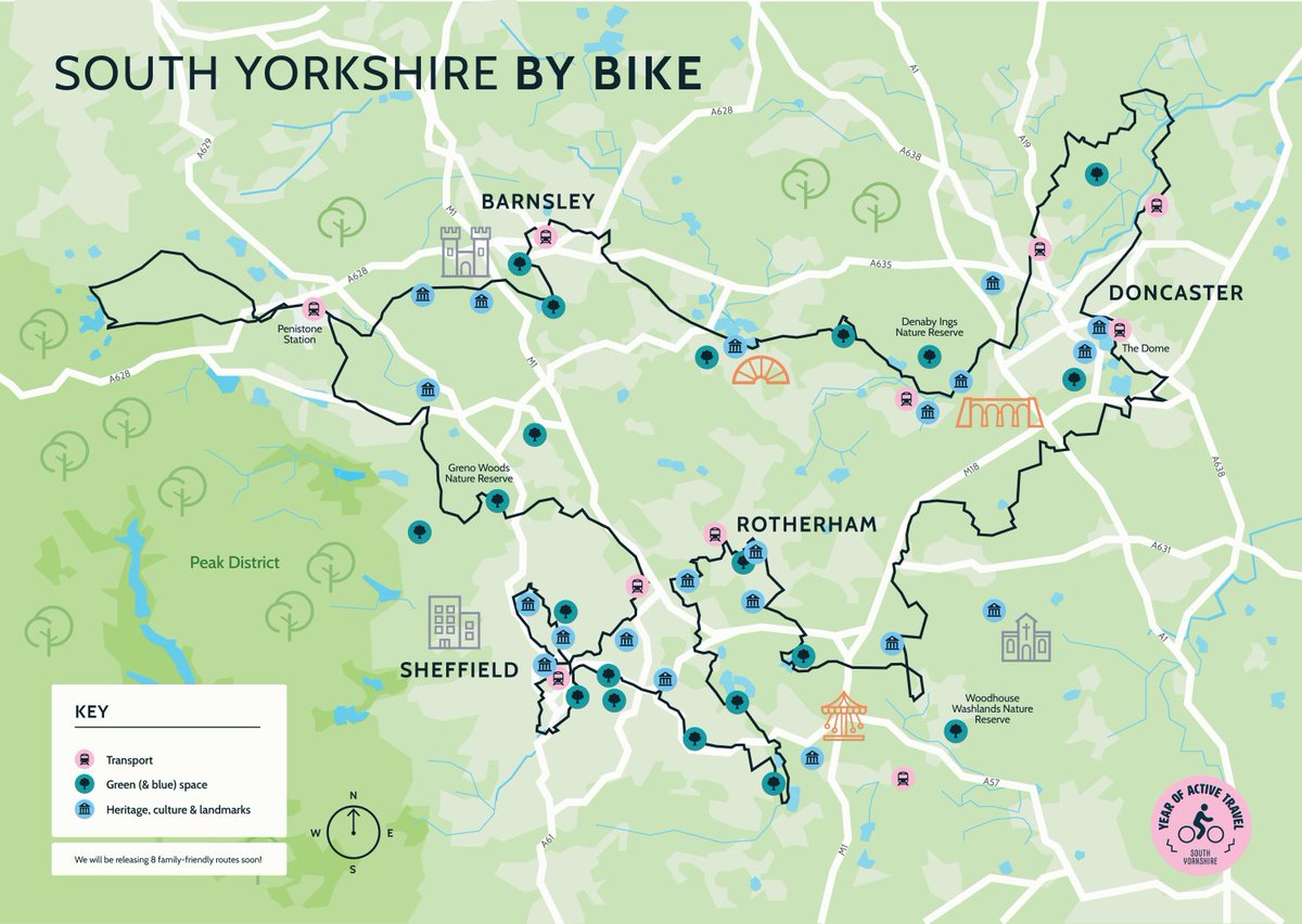 Introducing South Yorkshire by Bike, an exciting new 250km route that takes you through every corner of our beautiful region! 🌄🚵‍♂️

Looking for free and fun activities this summer and beyond? Explore South Yorkshire on two wheels!

orlo.uk/49d3q

#SYBB #summerofcycling