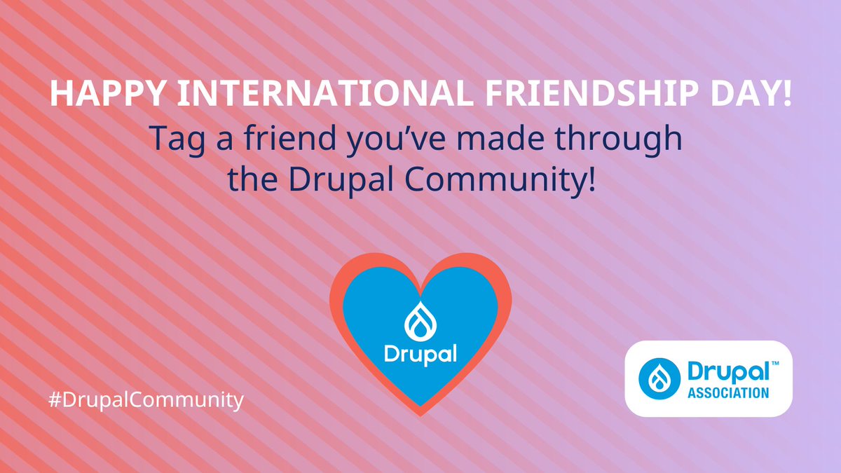 drupalassoc's tweet image. Happy International Friendship Day! #DrupalThanks to our amazing community for fostering connections and collaborations. 💙

Tag a friend you’ve met through the #DrupalCommunity and celebrate the bonds we’ve built together!