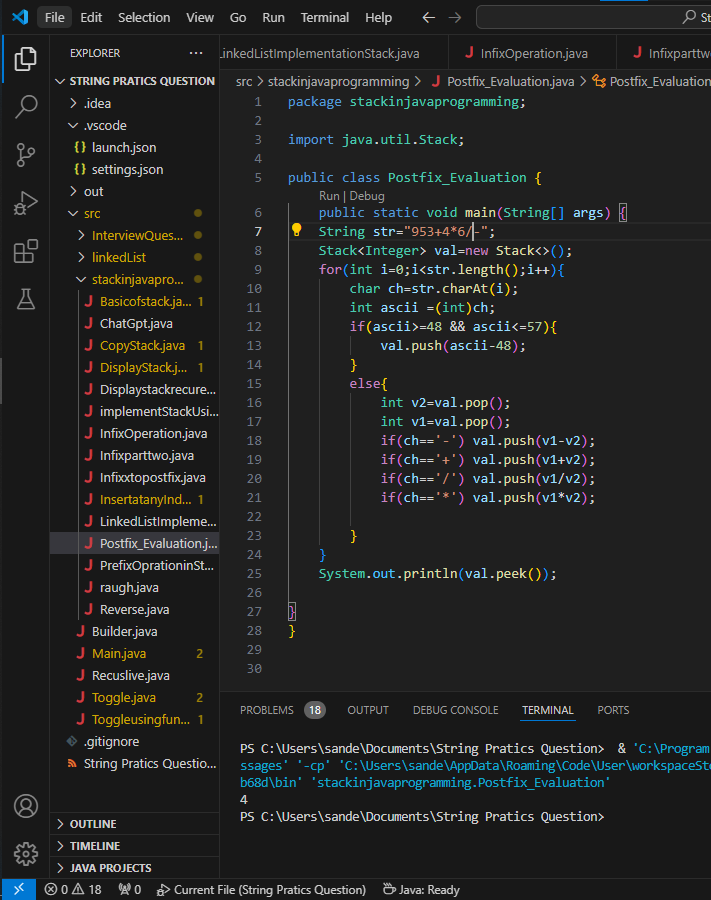 i_sandeepmuhal8's tweet photo. Day-61 .  I learned about Stack Infix conversion and wrote a program to convert Infix to Postfix in Java. Understanding and dry running the program was a great experience!  100 dayof Java placement prep. #Java #100DaysOfCode #Stack #InfixToPostfix
Linkedin https://t.co/mlvPSU4zzk https://t.co/EWbbGIa9jC