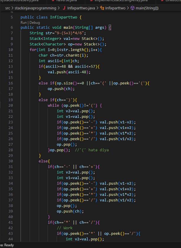 i_sandeepmuhal8's tweet photo. Day-61 .  I learned about Stack Infix conversion and wrote a program to convert Infix to Postfix in Java. Understanding and dry running the program was a great experience!  100 dayof Java placement prep. #Java #100DaysOfCode #Stack #InfixToPostfix
Linkedin https://t.co/mlvPSU4zzk https://t.co/EWbbGIa9jC