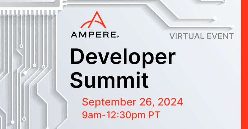 AmpereComputing's tweet photo. It’s time for the first #Developer Summit!

Connect with experts from Ampere, @fermyontech, @Uber, @ScyllaDB, @OracleCloud, @OracleDevs and @Wallarooai. 

Join the conversation, kicking off in 5 minutes.⤵️