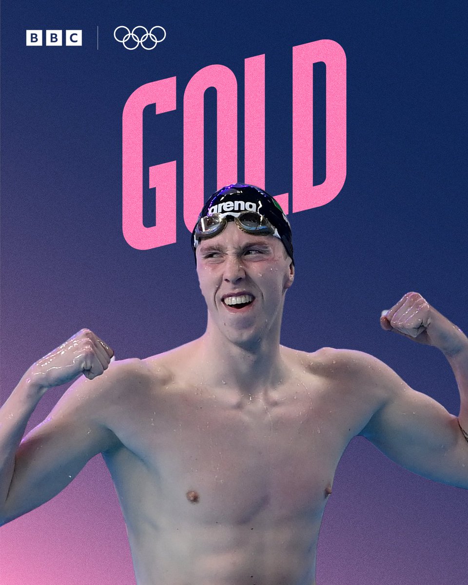 36 years of waiting is over 🤩

Daniel Wiffen wins gold in the 800m freestyle final 🏊‍♂️

The first athlete from Northern Ireland to win Olympic gold since 1988 🥇

#BBCOlympics #Olympics #Paris2024