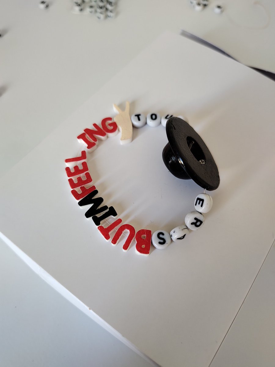 TheErasSwiftie's tweet photo. I made a bracelet with hat 22 to have my own miniature hat and the symbol of 22 Taylor's hands from the music video. I'll see you in Warsaw. I'm Swiftie from Poland 🥰 #WarsawTSTheErasTour @taylornation13  #TSTheErasTour @taylorswift13 https://t.co/1HLU7DoHJ9