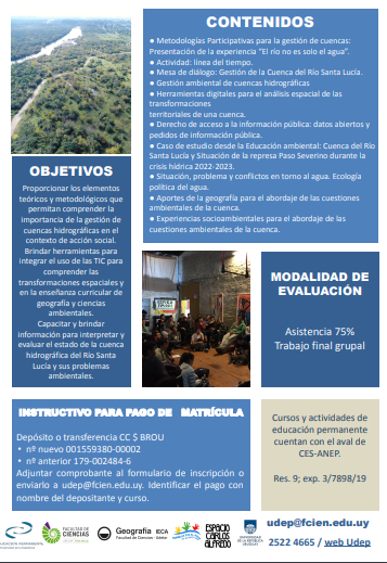 eduperfcien's tweet photo. Estimad@s,  Están abiertas las inscripciones para el curso  EP "El río no es solo el agua. Cuenca y gestión en el contexto del cambio global".  INSCRIPCIONES: https://t.co/0op32MWrav………… …hasta el 23 de agosto. Matrícula: sin costo.  Adjuntamos más info. https://t.co/RBCjpm0hlA