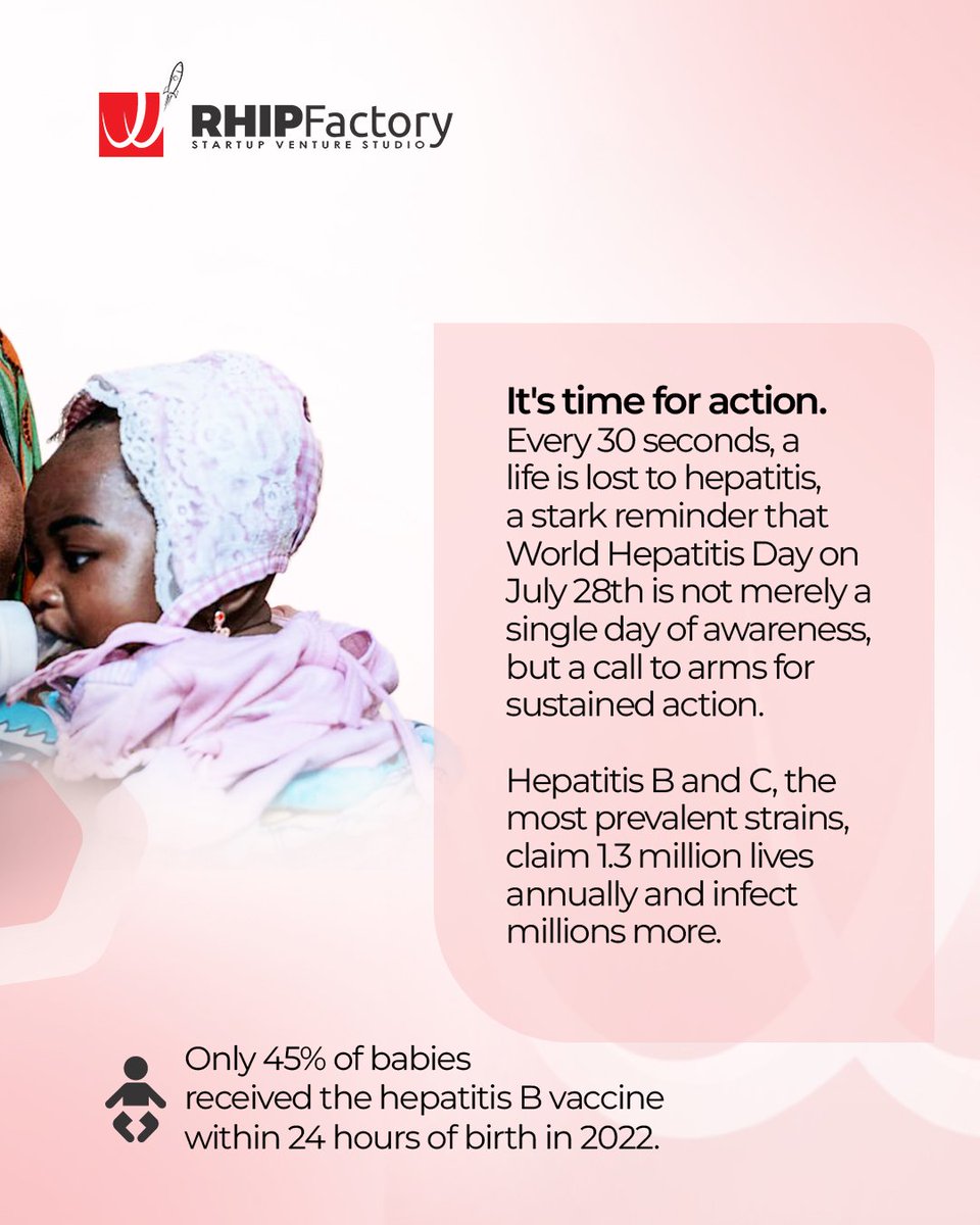 RHIPFactory's tweet image. Despite advancements in diagnostic tools and decreasing product prices, testing and treatment coverage rates for hepatitis have stalled. This threatens the progress needed to reach the WHO's elimination goal by 2030. Immediate and decisive action is essential to overcome current