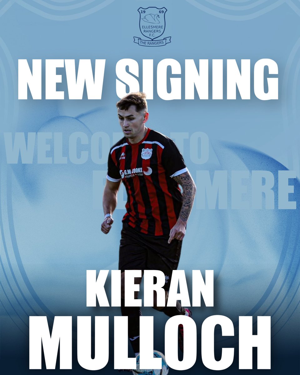 EllesRangers_FC's tweet photo. 𝗦𝗤𝗨𝗔𝗗 𝗨𝗣𝗗𝗔𝗧𝗘 |

After scoring 13 goals in 20 games for Bishops Castle Town last year, forward @Mulloch joins us, adding a welcome boost to our firepower!

Kieran also lists Welshpool Town and Carno amongst his previous clubs.

Welcome, Kieran 👋 https://t.co/wpxrMKfZdf
