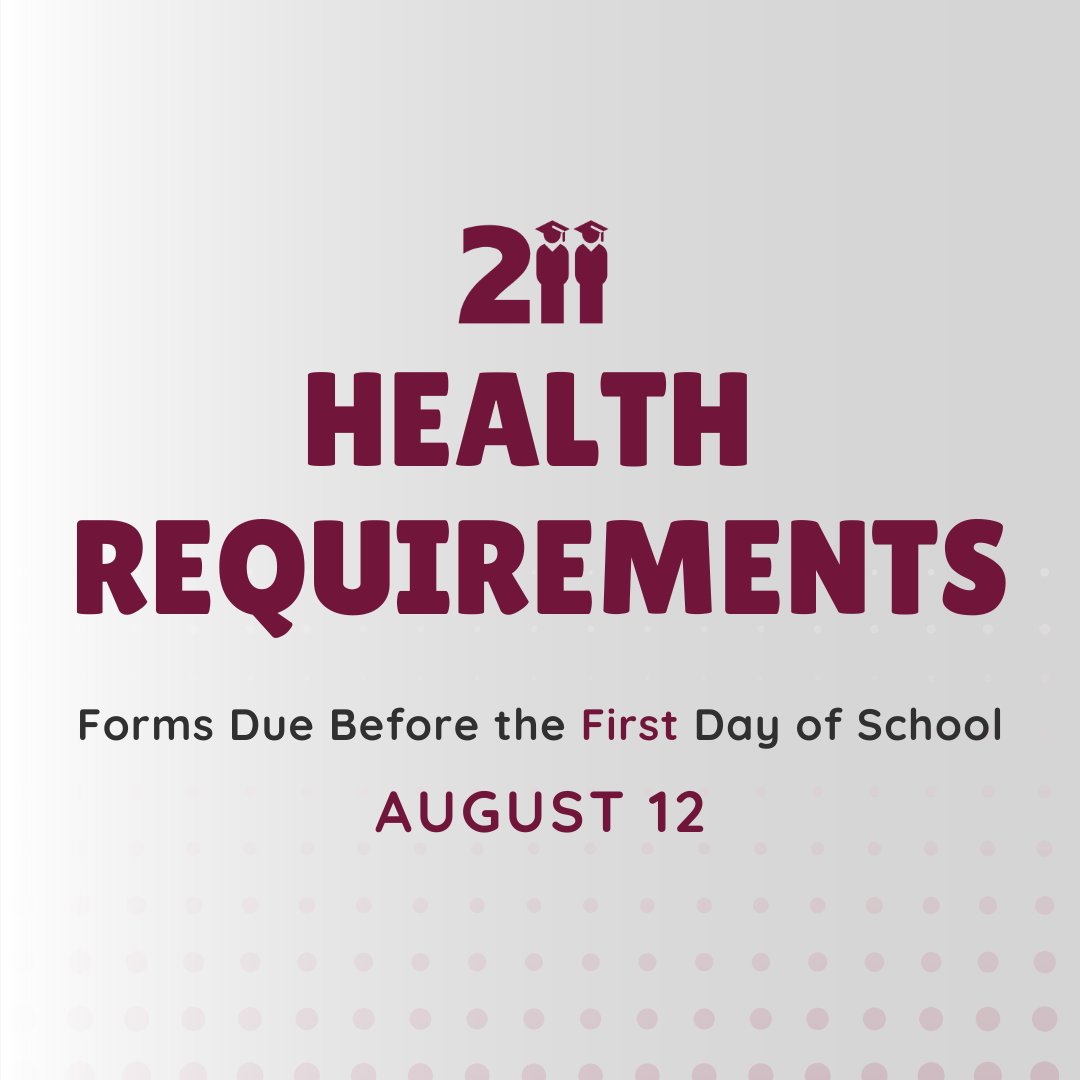 Incoming Freshmen and Incoming Seniors: District 211 has a first day exclusion policy. Students who are not compliant with health requirements will not be able to start school 8/12.
Read more here: bit.ly/4dnPvj3